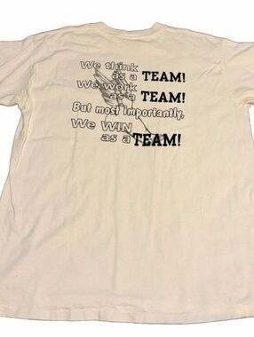 Vintage All Sport Stratford Knights CC Team Graphic T-Shirt White XL Made USA